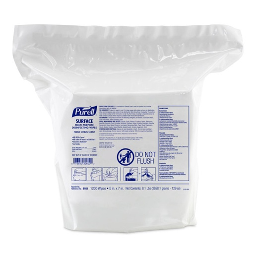 [9103-02] PURELL® Surface Multi-Purpose Disinfecting Wipes, High-Capacity, 1200ct, 2pk/cs