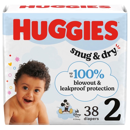 [56425] Diaper, Huggies Snug & Dry, Size 2, Jumbo Pack, 38/pk, 4 pk/cs