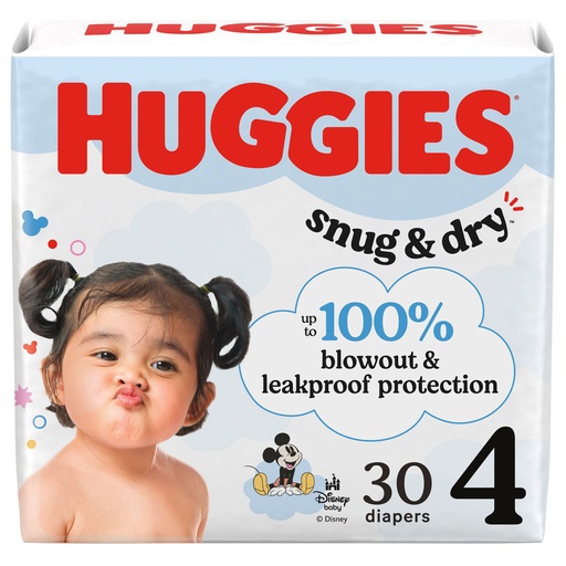 [56427] Diaper, Huggies Snug & Dry, Size 4, Jumbo Pack, 30/pk, 4 pk/cs
