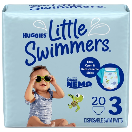 [16184] Swim Diaper, Size 3 (16-26 lbs), Disposable, 20/pk, 4 pk/cs
