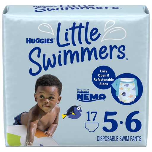[16186] Swim Diaper, Size 5-6 (32+ lbs), Disposable, 17/pk, 6 pk/cs