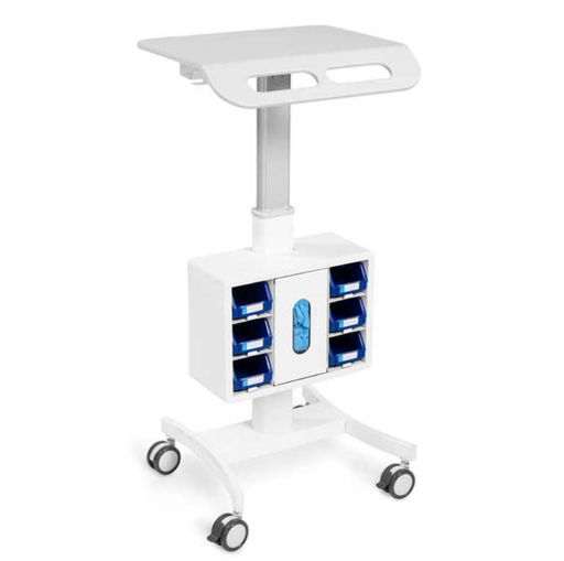 [MCWS001] Luxor Vitalize Laptop Cart, Adjustable Height Rolling Medical Cart w/Storage