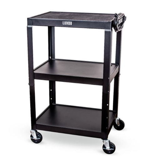 [UCMT1] Luxor Adjustable-Height Steel Utility Cart, Black