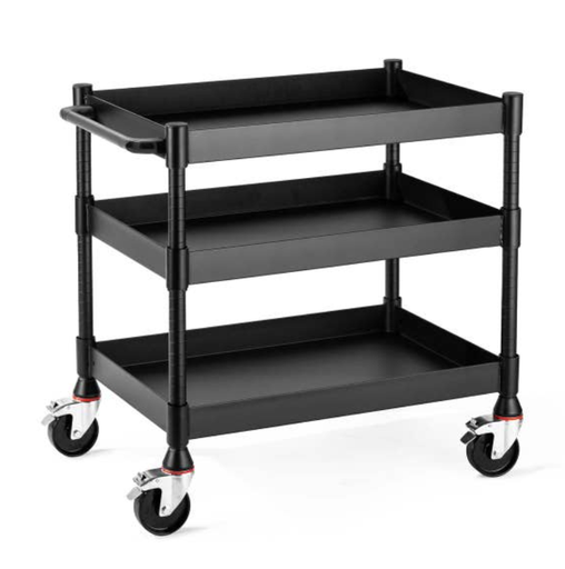 [UCMT011] Luxor MIGHTYHAUL High Capacity 24" W Industrial Utility Cart w/3 Adjustable Height Reversible Shelves
