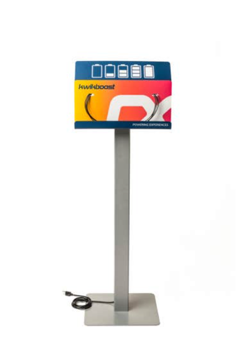 [KB99031] Luxor KwikBoost Standard Courtesy Charging Station, Freestanding w/Custom Graphics & Tablet Shelf