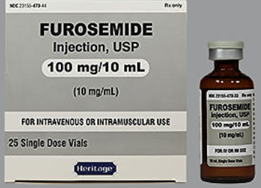 [23155047344] Furosemide Injectable, (aka LASIX®) LF, PF, 10 mg/ml, 10 mL Vial, 25/bx (Rx) 