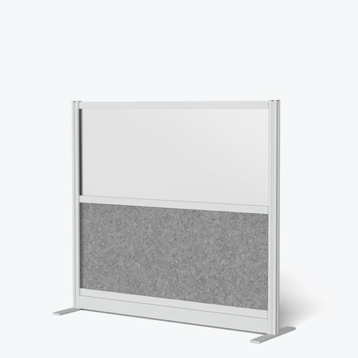 [MW-5348-FWCGWG] Luxor Expanse Modular Wall Room Divider System, Silver Frame, 53" x 48" Starter Wall, Wide Paneling