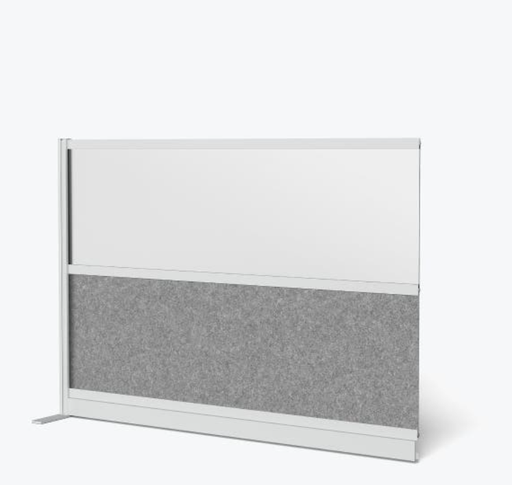 [MW-7048-XWCGWG] Luxor Expanse Modular Wall Room Divider System, Silver Frame, 70" x 48" Wide Panel Add On Wall