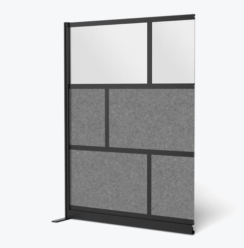 [MW-5370-XCGB] Luxor Expanse Modular Wall Room Divider System, Black Frame, 53" x 70" Add On Wall