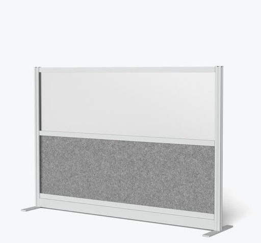 [MW-7048-FWCGWG] Luxor Expanse Modular Wall Room Divider System, Silver Frame, 70" x 48" Wide Panel Starter Wall