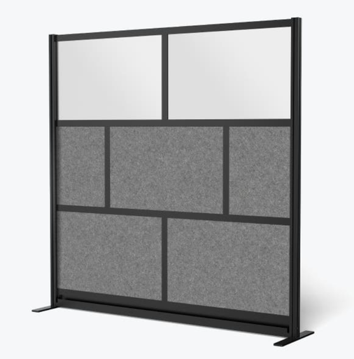 [MW-7070-FCGB] Luxor Expanse Modular Wall Room Divider System, Black Frame, 70" x 70" Starter Wall
