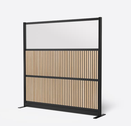 [MW-7070-WAB] Luxor Grove Modular Wall Room Divider System, 70" x 70", Black Frame