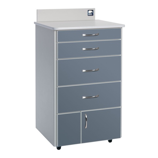 [MTC-BSG-203] MTI MTC-BSG Mobile Cabinet, 4-Drawer, 2-Door, w/Locks, Trim-White 