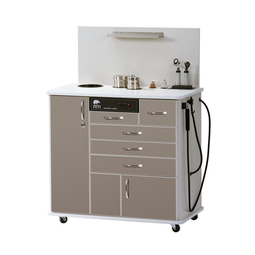 [TC100CS-101-207] MTI TC100CS ENT Cabinet, Sit-down w/Side Storage, Standard Configuration 1, Trim-White 