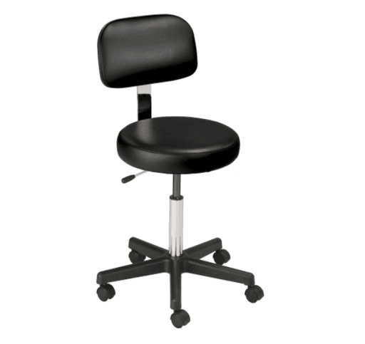 [321-00-214] MTI 321 Hand Operated Stool, Black Base, w/Ergo Backrest, Premium