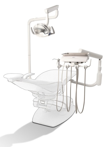[RS4050] DCI Reliance Swing Mount Pole w/Auto Dental Unit & Light Pole, Gray