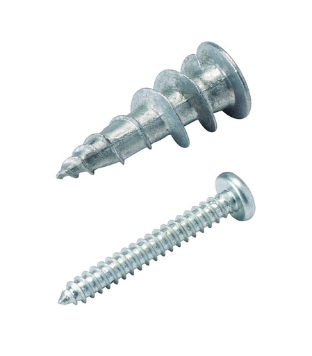 [6816] Wall Anchors w/Screws, Metal; Pkg of 25