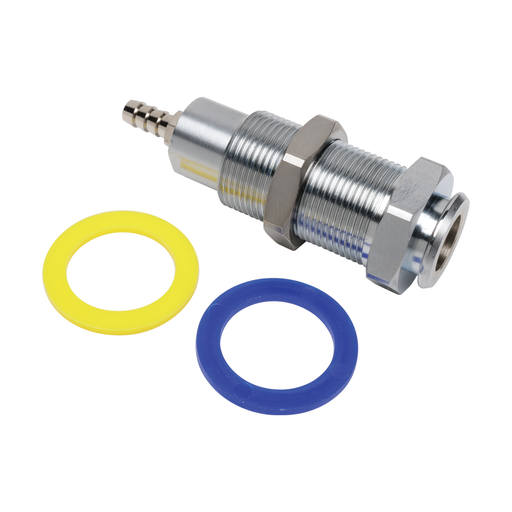 [7338] 3/8 Poly Q.D. Panel Mount W/Shut-off, Female, Barbed