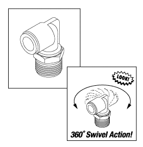 [RXF024] Pivot Elbow (3/8" Push-In X 3/8" Mpt)