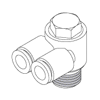 [RXF025] Branch Elbow (Dual 1/4" Push-In X 1/4" Mpt)