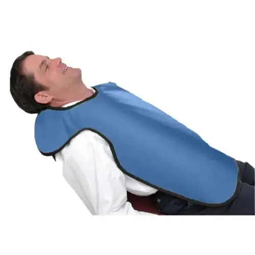 [75050-16] Flow Adult Bib Apron w/o Collar, Lead, Medium Blue
