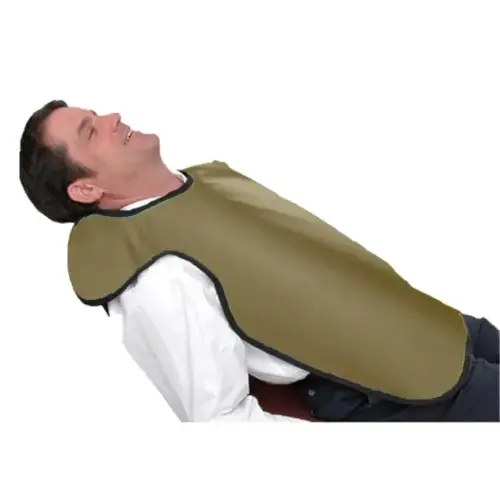 [75050-23] Flow Adult Bib Apron w/o Collar, Lead, Beige