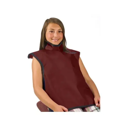 [75053-18] Flow Child Bib Apron w/Collar, Lead, Burgundy