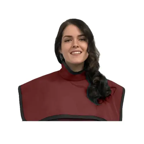 [75090-18] Flow CBCT Pano Cape w/Collar, Lead, Burgundy