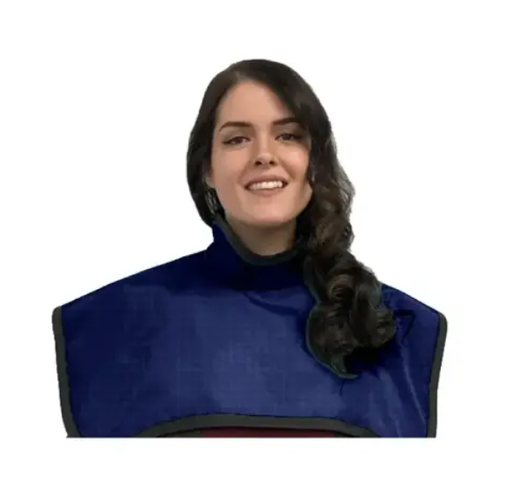 [75090-39] Flow CBCT Pano Cape w/Collar, Lead, Electric Blue