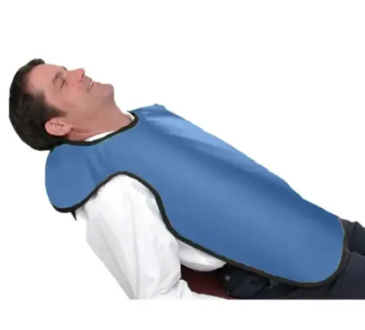 [75050NL-16] Flow Adult Bib Apron w/o Collar, Lead Free, Medium Blue