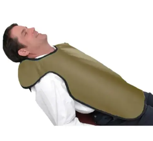 [75050NL-23] Flow Adult Bib Apron w/o Collar, Lead Free, Beige