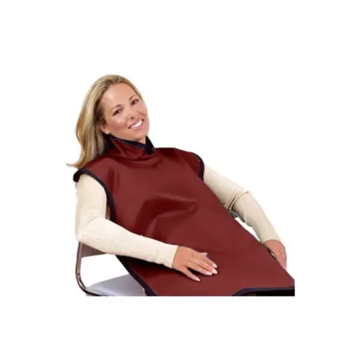 [75051NL-18] Flow Adult Bib Apron w/Collar, Lead Free, Burgundy