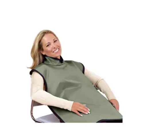 [75051NL-19] Flow Adult Bib Apron w/Collar, Lead Free, Grey