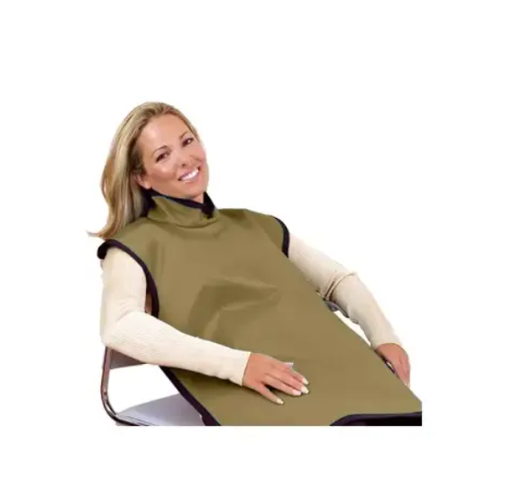 [75051NL-23] Flow Adult Bib Apron w/Collar, Lead Free, Beige