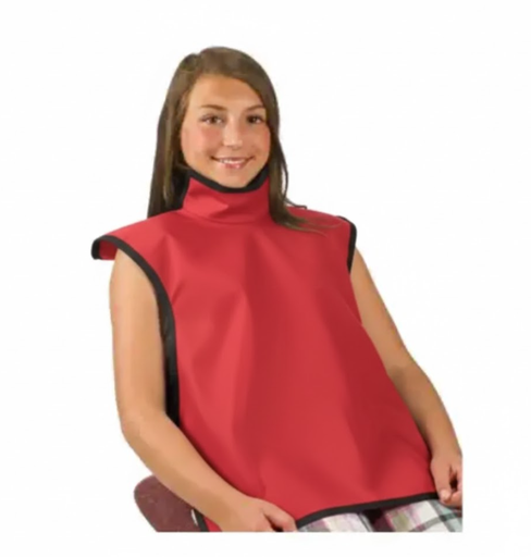[75053NL-35] Flow Child Bib Apron w/Collar, Lead Free, Red