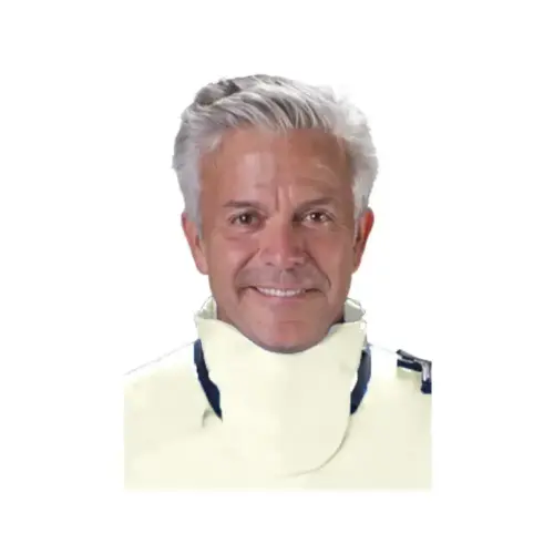 [75056NL-43] Flow Thyroid Collar, Lead Free, Antimicrobial Beige