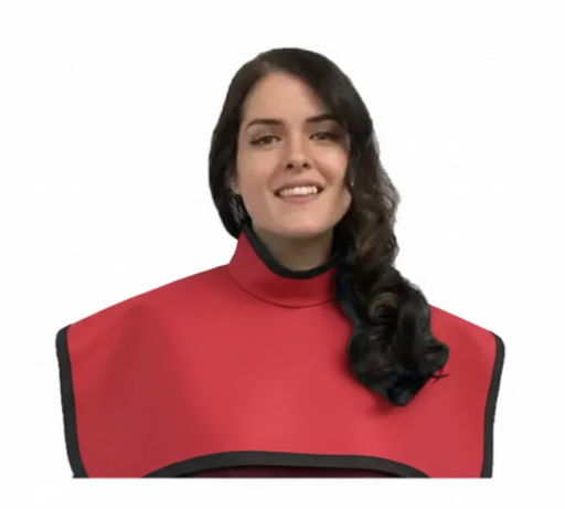 [75090NL-35] Flow CBCT Pano Cape w/Collar, Lead Free, Red