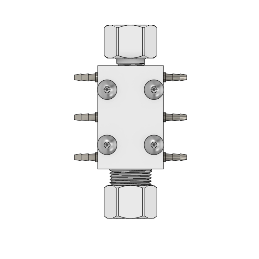 [2776] Complete 6 Barb Valve Block