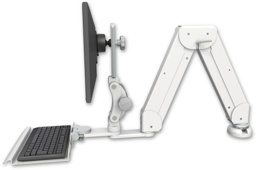 [ELP5216-DT-KD12] AccessMount™ Elite 5216 short Paralink double arm LCD desk mount with a 12" keyboard tray