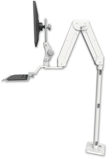 [ELP5216-F8X36-KU12] AccessMount™ Elite 5216 short Paralink double arm LCD with a 36" floor pedestal and a 12" keyboard tray