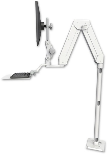[ELP5216-F8X36-KU12F] AccessMount™ Elite 5216 short Paralink double arm LCD with a 36" floor pedestal and a 12" flat keyboard tray