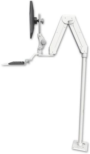 [ELP5216-F8X48-KU12F] AccessMount™ Elite 5216 short Paralink double arm LCD with a 48" floor pedestal and a 12" flat keyboard tray