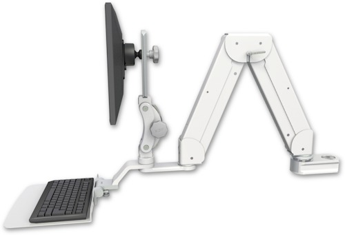 [ELP5216-PT2-KU12F] AccessMount™ Elite 5216 short Paralink double arm LCD mount for a 2" pole with a 12" flat keyboard tray