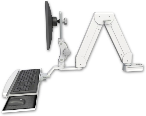 [ELP5216-PT2-KUB] AccessMount™ Elite 5216 short Paralink double arm LCD mount for a 2" pole with a wrist-rest keyboard tray
