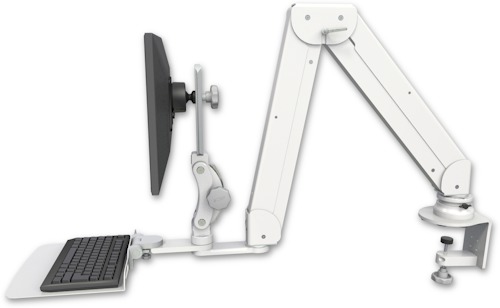 [ELP5220-CT2-KD12F] AccessMount™ Elite 5220 Paralink double arm LCD desk clamp with a 12" flat keyboard tray