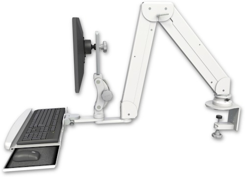 [ELP5220-CT2-KDB] AccessMount™ Elite 5220 Paralink double arm LCD desk clamp with a wrist-rest keyboard tray