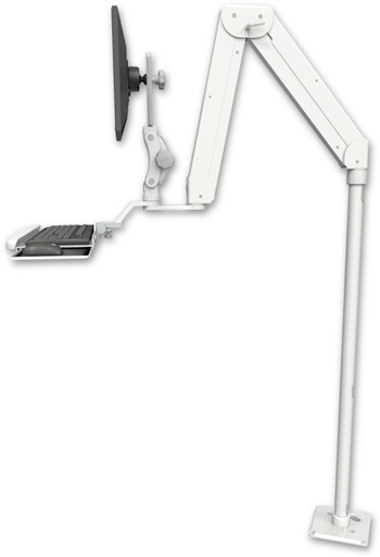 [ELP5220-F8X48-KUB] AccessMount™ Elite 5220 Paralink double arm LCD with a 48" floor pedestal and a wrist-rest keyboard tray