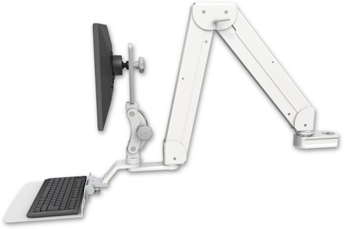 [ELP5220-PT2-KU12F] AccessMount™ Elite 5220 Paralink double arm LCD mount for a 2" pole with a 12" flat keyboard tray