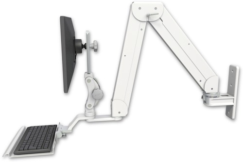 [ELP5220-WT-KU12] AccessMount™ Elite 5220 Paralink double arm LCD wall mount with a 12" keyboard tray