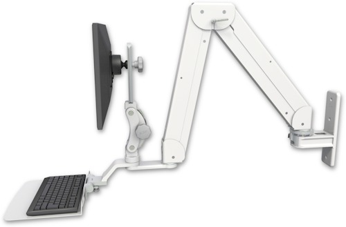 [ELP5220-WT-KU12F] AccessMount™ Elite 5220 Paralink double arm LCD wall mount with a 12" flat keyboard tray